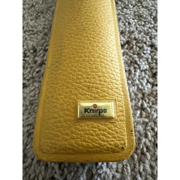 Vintage Yellow KNIRPS Folding Umbrella With Leather Case - Picture 2 of 8